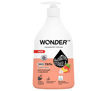 Wonder Lab экогель для рук и умывания розовые персики 0.54 л