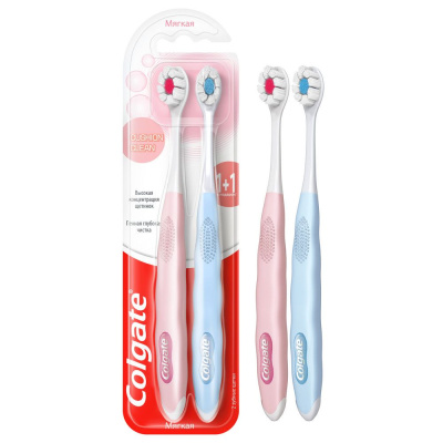 Colgate clean зубная щетка мягкая 1+1 промо Уценка