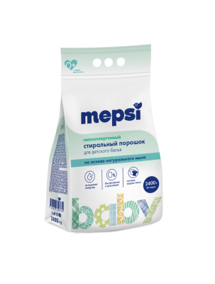 Mepsi стиральный порошок на основе натурального мыла гипоаллергенный для детского белья 2400 гр
