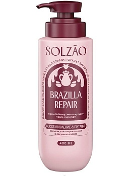 Solzao бальзам для волос восстановление и питание 400 мл