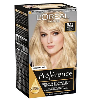 L'oreal Preference краска для волос 9.13 байкал очень светло русый пепельно золотой