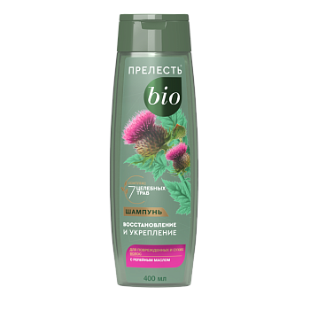 Прелесть Био шампунь восстановление и укрепление для поврежд и сухих волос с репейным маслом 400 мл