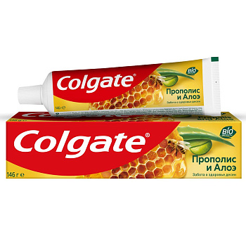 Colgate зубная паста прополис и алоэ с натуральными ингредиентами для защиты от кариеса и свежего дыхания 100 мл