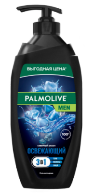 Palmolive освежающий северный океан мужской гель для душа 3 в1 для тела лица и волос 750 мл