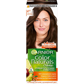 Garnier стойкая питательная крем краска для волос color naturals оттенок 4 1/2 горький шоколад