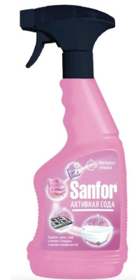 Sanfor средство чистящее спрей для твердых и мягких поверхностей 500мл