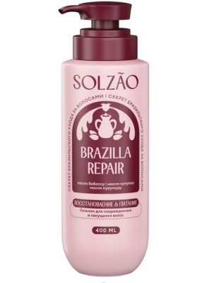 Solzao бальзам для волос восстановление и питание 400 мл
