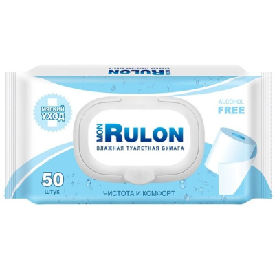 Mon Rulon №50 влажная туалетная бумага с пластиковым клапаном