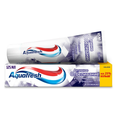 Aquafresh зубная паста активное отбеливание 125 мл Уценка