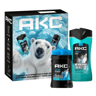 ПН Акс Men айс чилл для мужчин очищающий для волос кожи головы и тела от пота 300 мл