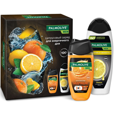 Palmolive пн men цитрусовый заряд и свежесть гель для душа 250 мл+шампунь кондиционер 2в1 450 мл