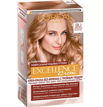 L`oreal Excellence Nudes краска для волос 8U универсальный светло русый