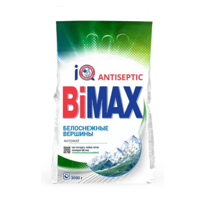 BiMax автомат белоснежные вершины стиральный порошок 3 кг