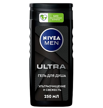 Nivea Men гель для душа ultra очищение и свежесть 250 мл