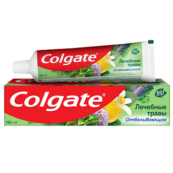 Colgate зубная паста лечебные травы отбеливающая с натуральными ингредиентами для здоровья зубов и десен и белоснежной улыбки 100 мл Уценка