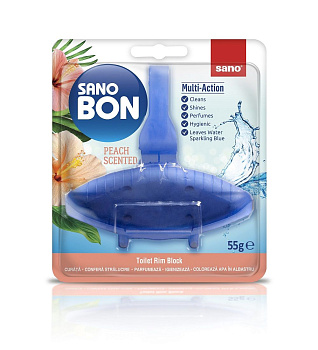 SANO sanobon гигиеническое средство для мытья унитаза персик подвесной блок 55 гр