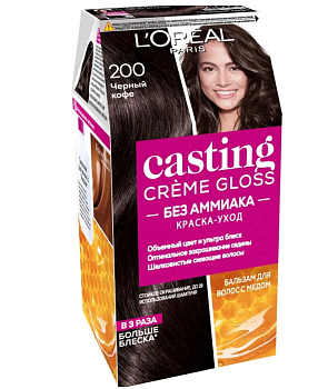 L'Oreal Paris Casting Creme Gloss краска уход для волос 200 чёрный кофе Уценка