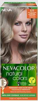 Nevacolor Natural Colors стойкая крем краска для волос 9.11 VERY LIGHT BLONDE INTENSE ASH очень светлый блонд интенсивно пепельный
