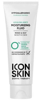 ICON SKIN Увлажняющий гипоаллергенный флюид для комбинированной и жирной кожи AQUA BALANCE, 75 мл