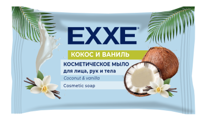 Exxe косметическое мыло кокос и ваниль флоу пак 75 гр