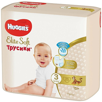 Huggies Elite Soft Трусики-подгузники 3 размер 6-11 кг25шт