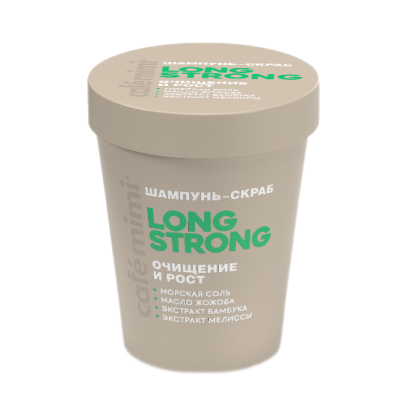 Cafe Mimi COLOURS шампунь скраб для волос long strong очищение и рост 310 г