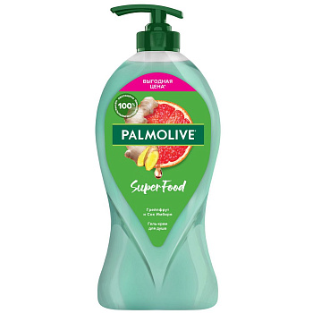 Palmolive super food крем гель для душа женский грейпфрут и сок имбиря для всей семьи 750 мл