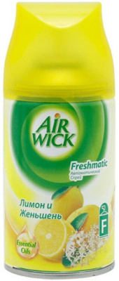 Запасной баллон Air Wick Freshmatic Refill Лимон и Женьшень 250мл