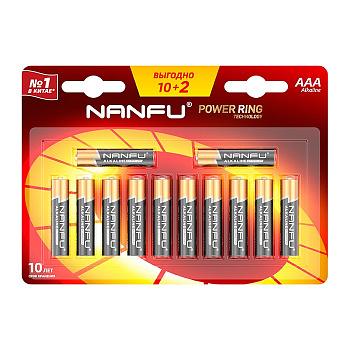 Nanfu Батарейка щелочная AAA (10+2шт.)
