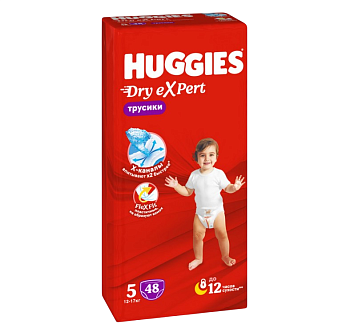 Huggies dry expert 5 xl 12-17 кг трусики подгузники 48 шт