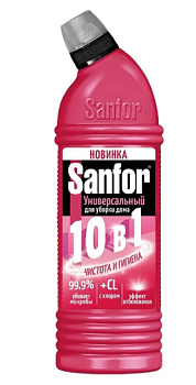 Sanfor universal 10в1 средство для чистки и дезинф ультра блеск чистота и гигиена 750мл