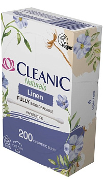 Cleanic Naturals Linen ватные палочки гигиенические в бумажной прямоугольной коробке 200 шт