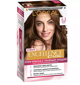 L'oreal Excellence 4.3 золотой каштан