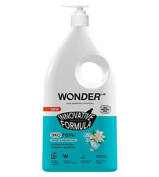 Wonder Lab экогель для мытья посуды Жасмин и морская соль 1л