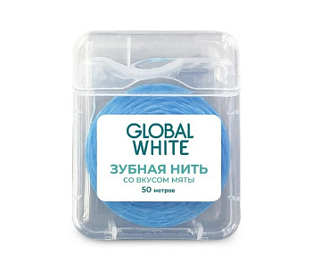 Global White зубная нить со вкусом мяты 50м