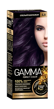 Gamma Perfect Hair стойкая крем краска тон 4.6 спелый баклажан