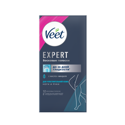 Veet Expert восковые полоски для чувствительной кожи 12 шт Уценка