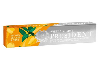 President зубная паста white & yummy манго мусс с мятой 75г