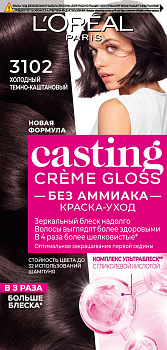 L'Oreal Paris Casting Creme Gloss краска уход для волос 3102 холодный темно каштановый