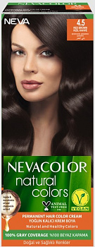 Nevacolor Natural Colors стойкая крем краска для волос 4.5 RED BROWN красное дерево шатен