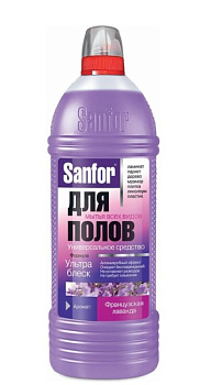 Sanfor средство универсальное для мытья полов ультра блеск французская лаванда 1л