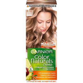 Garnier стойкая питательная крем краска для волос color naturals оттенок 8.132 натуральный светло русый