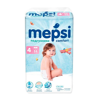 Mepsi детские подгузники l 9 16 кг 54 шт