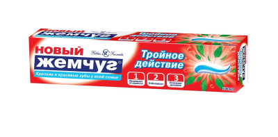 Новый Жемчуг зубная паста тройное действие 100 мл Уценка