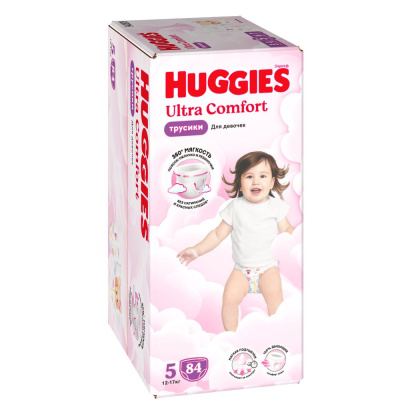 Huggies ultra comfort 5 12-17 кг трусики подгузники 84 шт для девочек