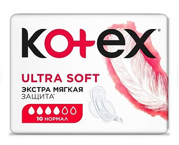 Kotex прокладки гигиенические Ultra Soft нормал 10шт