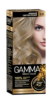 Gamma Perfect Hair стойкая крем краска тон 8.0 нежный светло русый