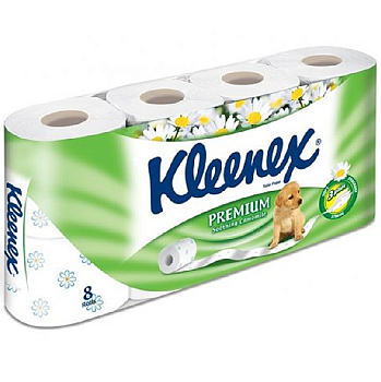 Kleenex Туалетная бумага 3-х слойная с ароматиз Нежная ромашка 8 шт