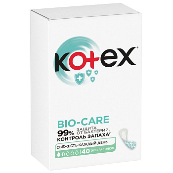 Kotex bio care ежедневные прокладки экстра тонкие 40 шт