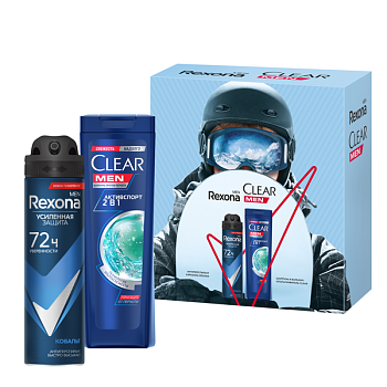 Rexona men+clear абсолютная уверенность 2024 дезодорант 150 мл+шампунь 200 мл